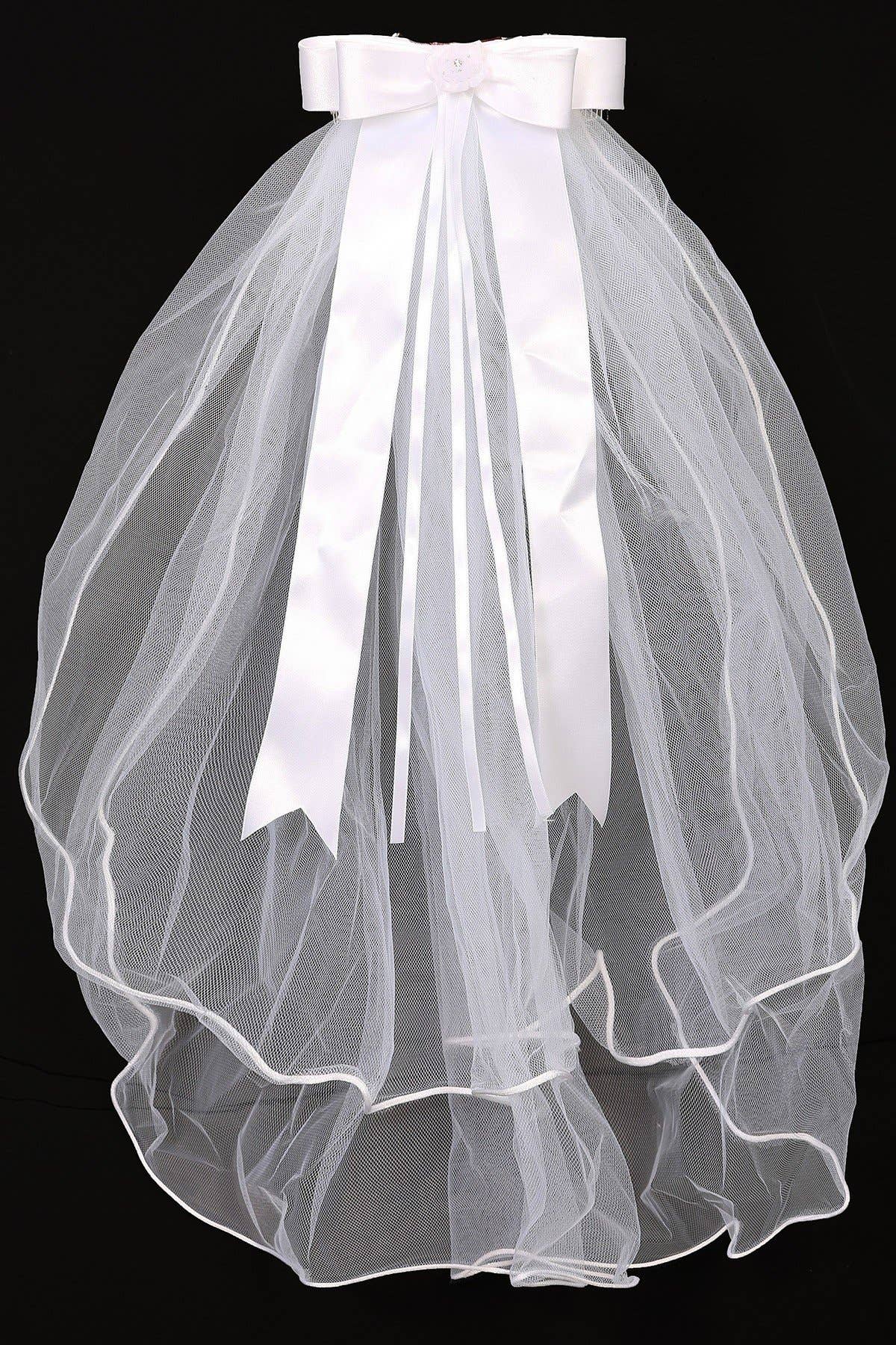 Swirl Rhinestone Cross Tiara Veil