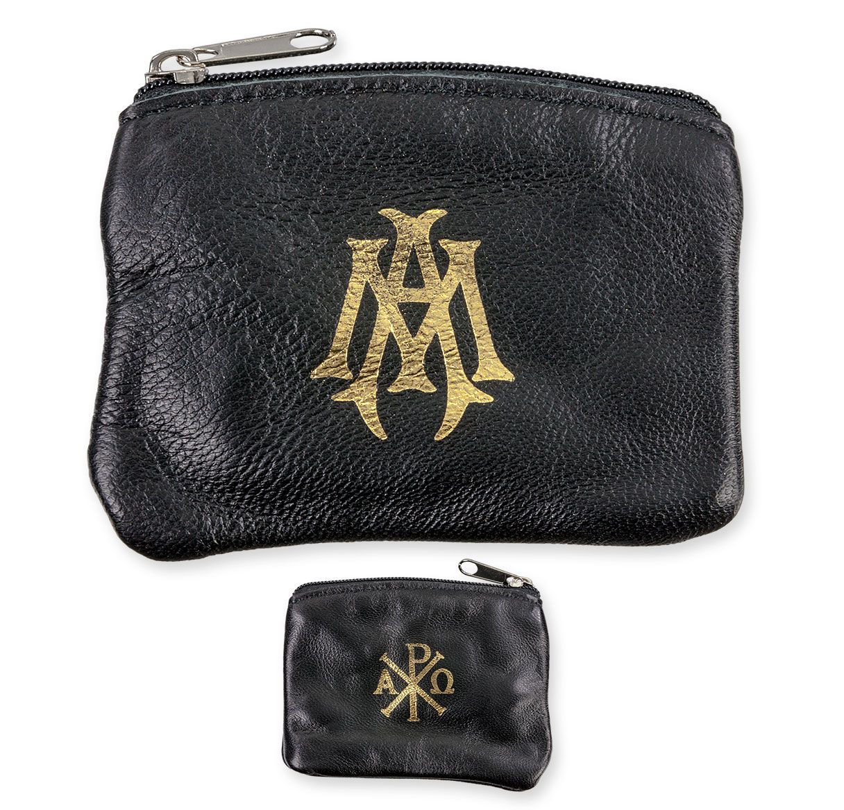 Genuine Sheepskin Leather Rosary Pouch with Smooth Velvet Lining, Zipper