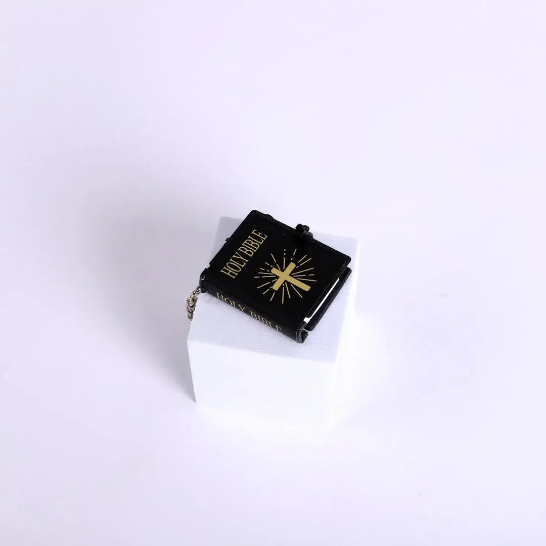Mini Bible Keychain Black - 6Pk