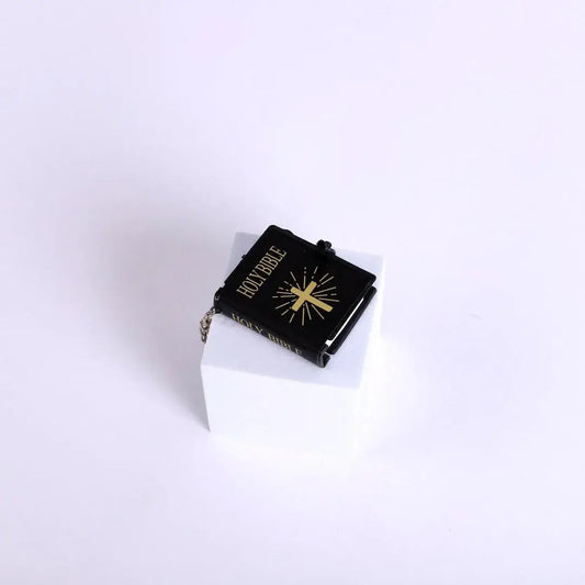Mini Bible Keychain Black - 6Pk