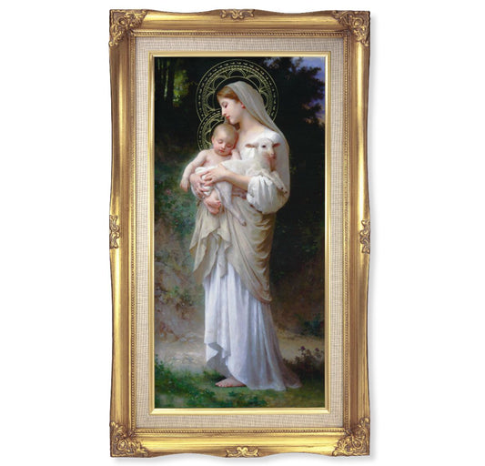 11.25" x 18.5" Gold Leaf Wood Frame with Divine Innocence Print