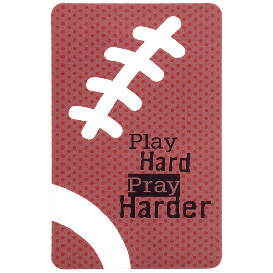 FOOTBALL PLAY HARD PRAY POCKETCARD