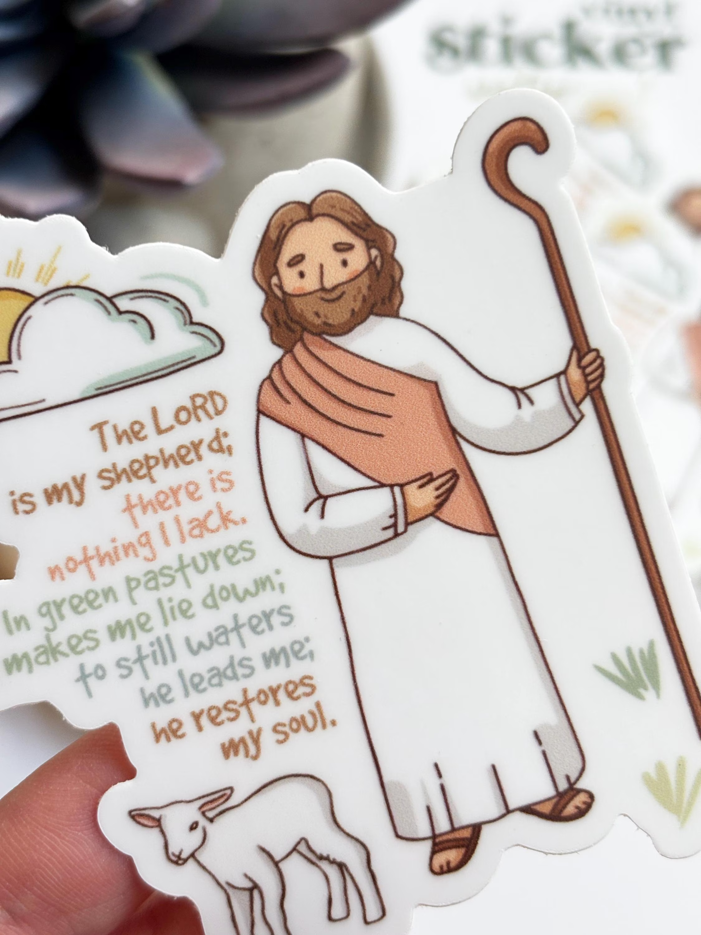 The Good Shepherd Waterproof Sticker I Catholic Gift Psalm23