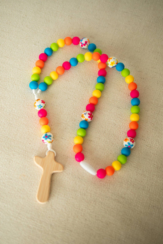 Bright Floral Silicone Rosary