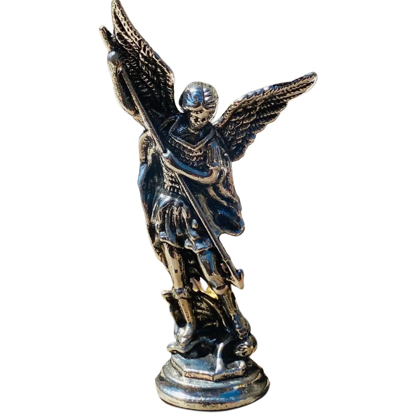 St. Michael Chrome Dashboard Statuette   3" 