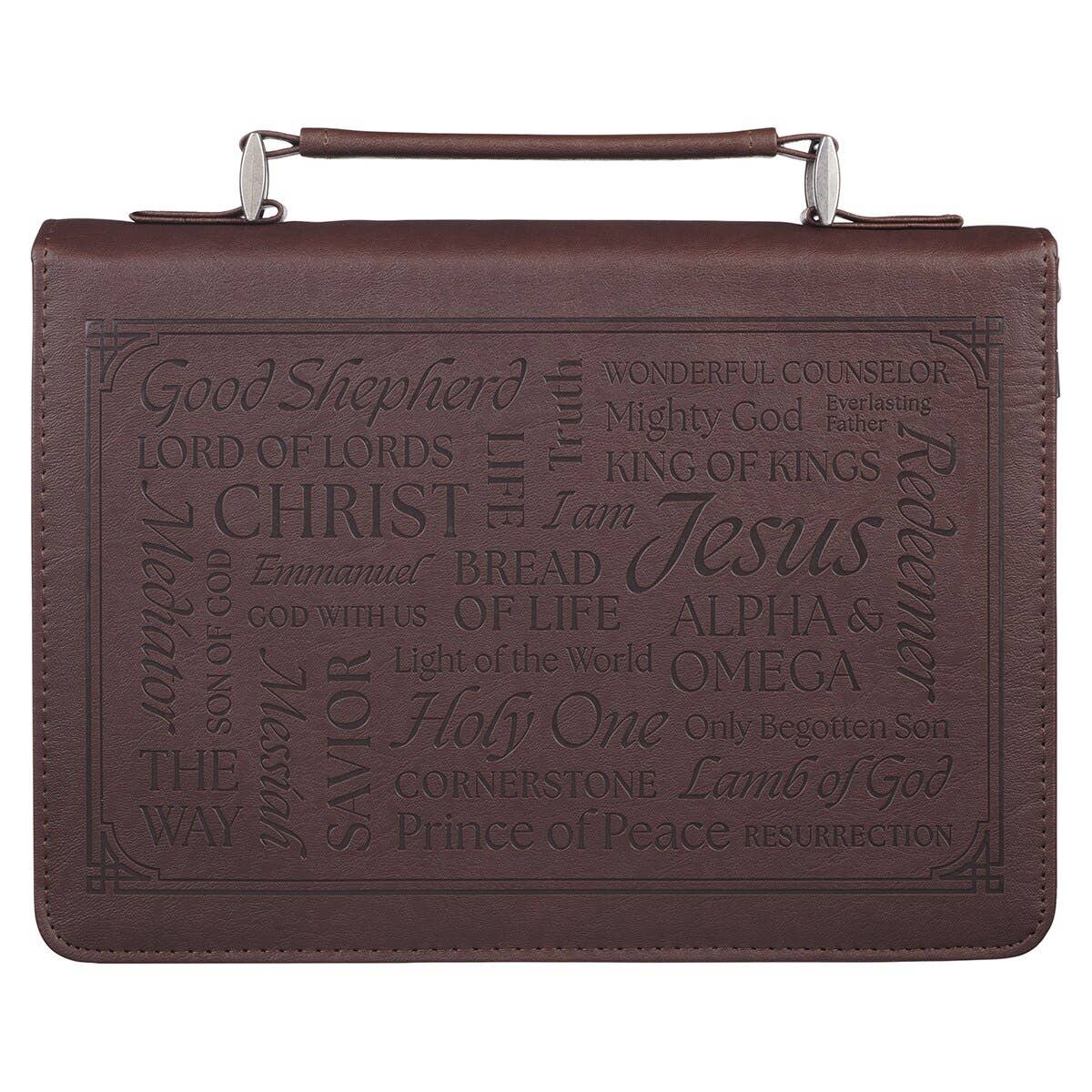 Bible Cover Classic Brown Names of Jesus Isa. 9:6 L
