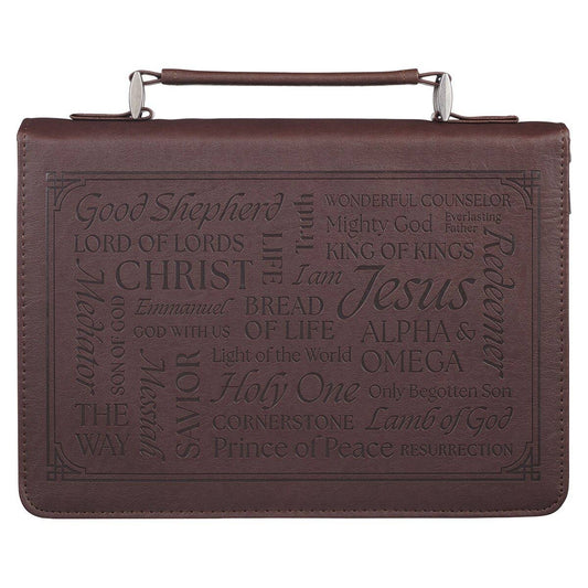 Bible Cover Classic Brown Names of Jesus Isa. 9:6 L