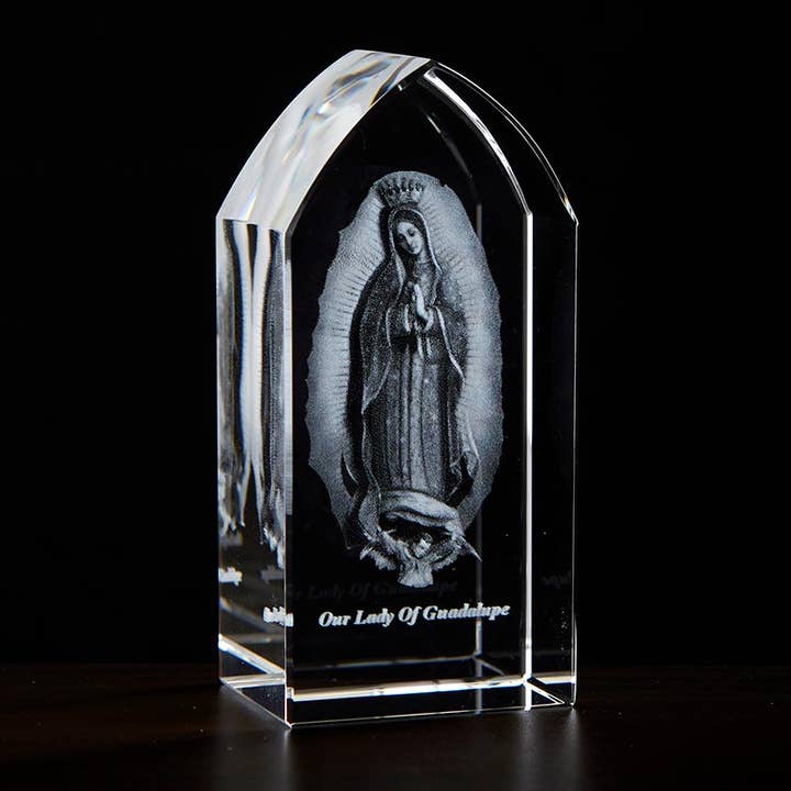 Our Lady of Guadalupe Etched Glass 3 1/4"