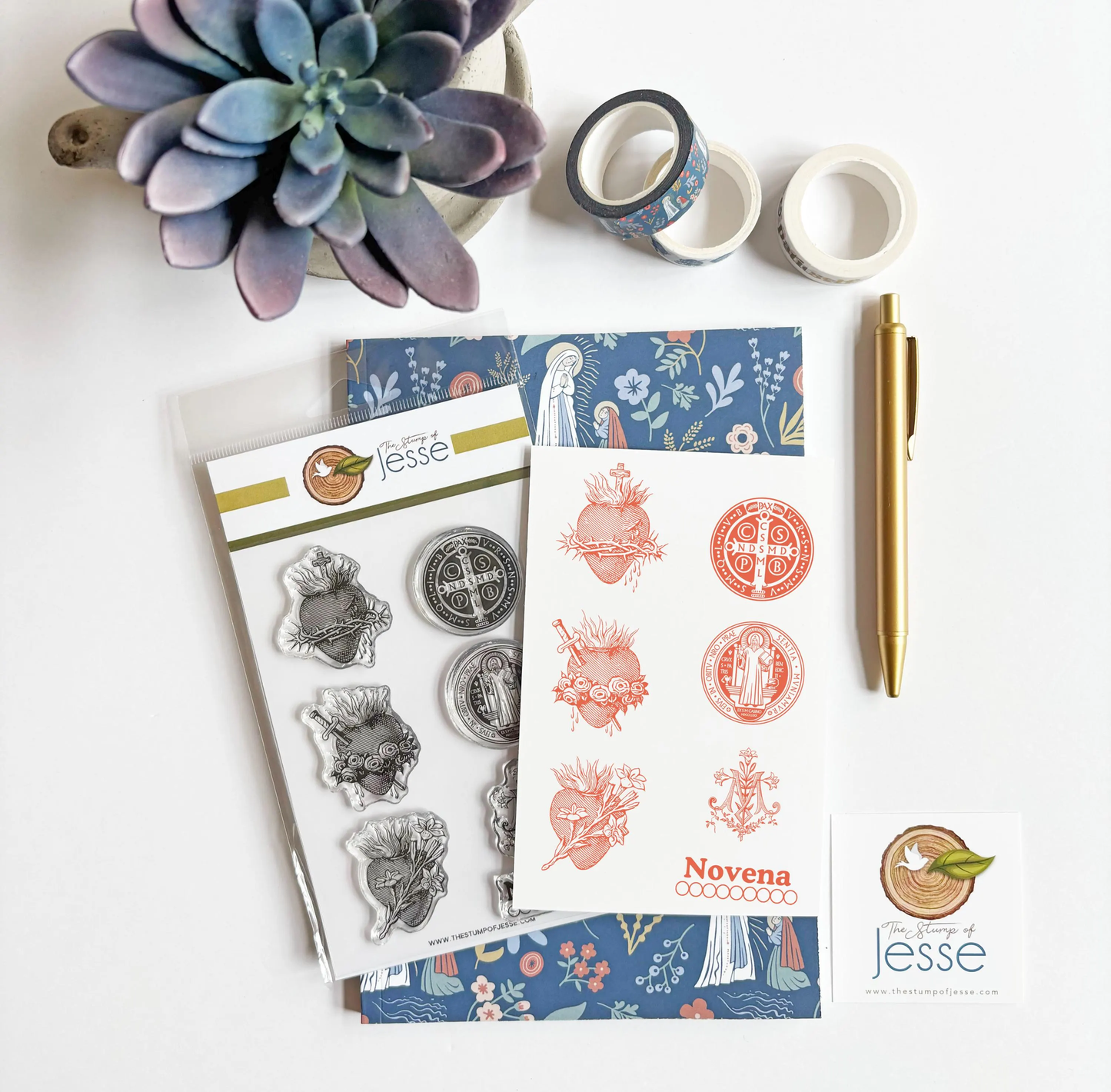 Sacred Hearts & St. Benedict Catholic Clear Stamp Sticker Set