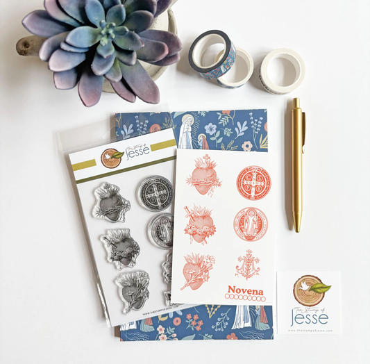 Sacred Hearts & St. Benedict Catholic Clear Stamp Sticker Set
