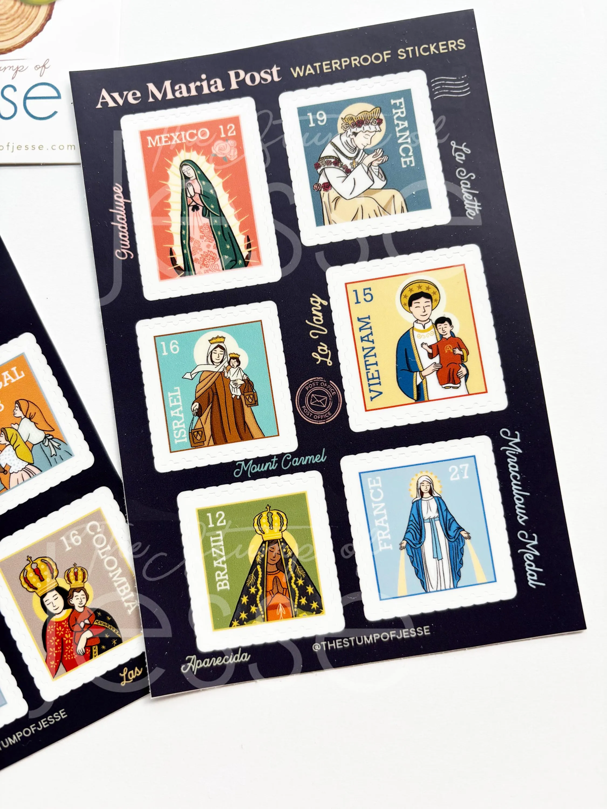Ave Maria Post Sticker Sheets | Catholic Stickers Waterproof