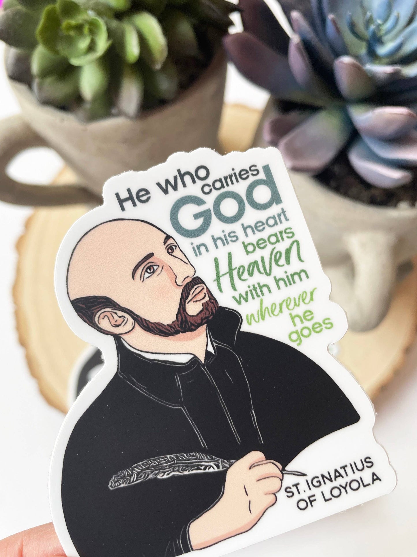 St. Ignatius of Loyola Waterproof Catholic Sticker
