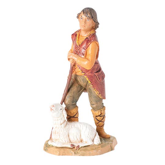 Fontanini 5" Scale Paul, Shepherd With Sheep Nativity Figure