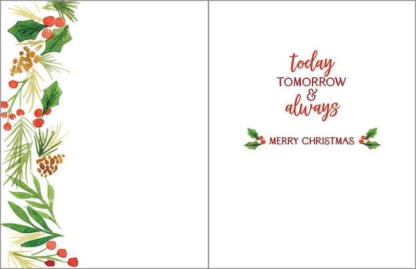 Box/Pack Christmas Card - Greens Border