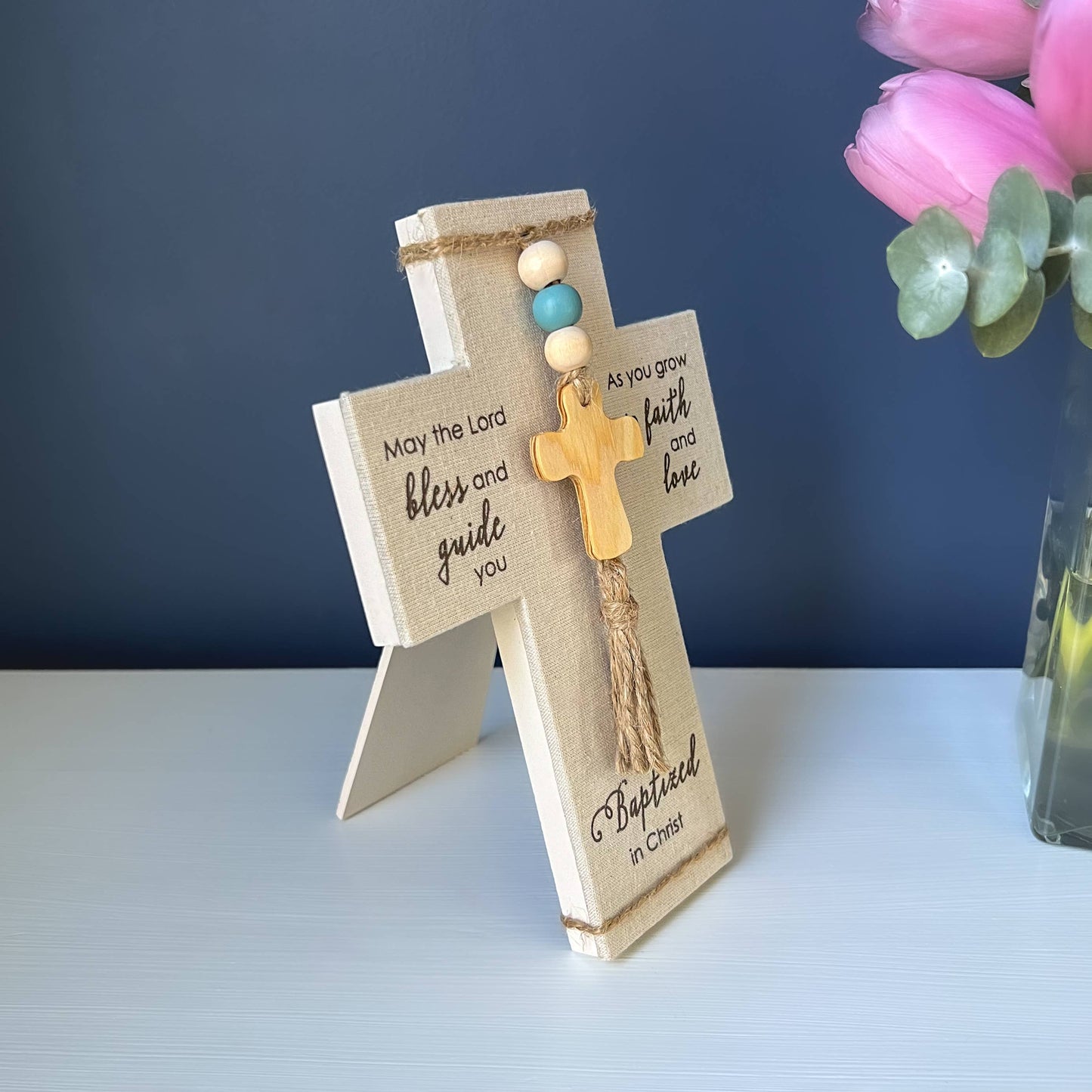 Baptized in Christ Fabric Cross