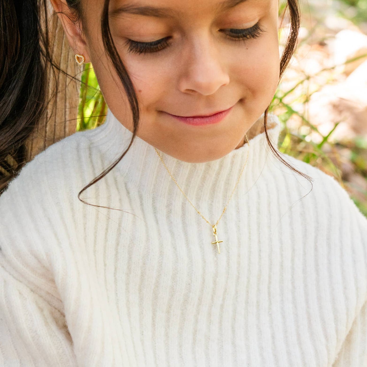 14K Gold-Plated Youth Cross Necklace