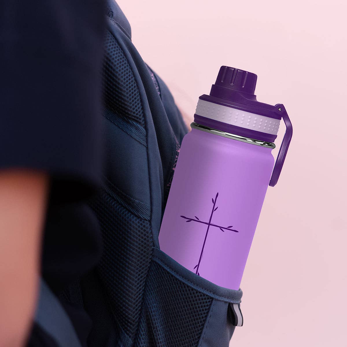 Kerusso 24 oz Stainless Steel Bottle Vine Cross