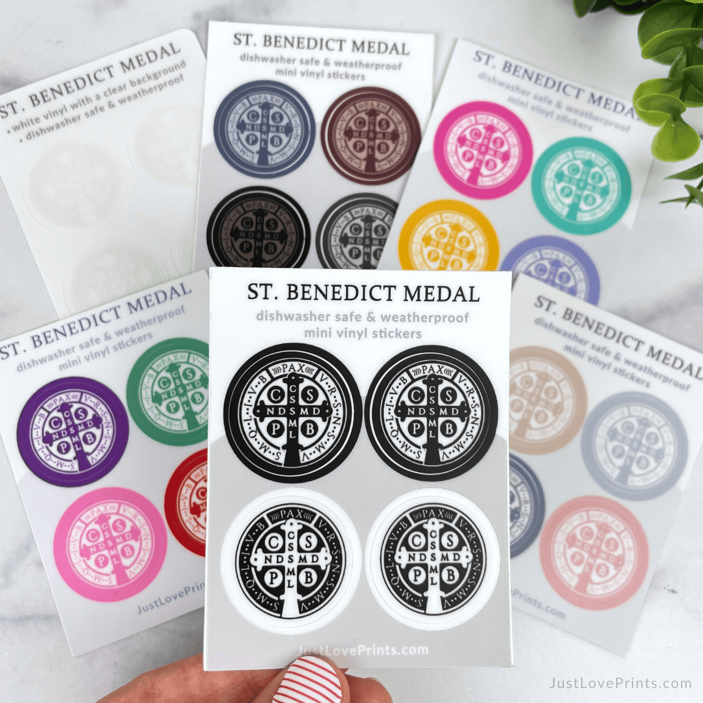 Mini "Color Pop" St. Benedict Medal Sticker Sheet