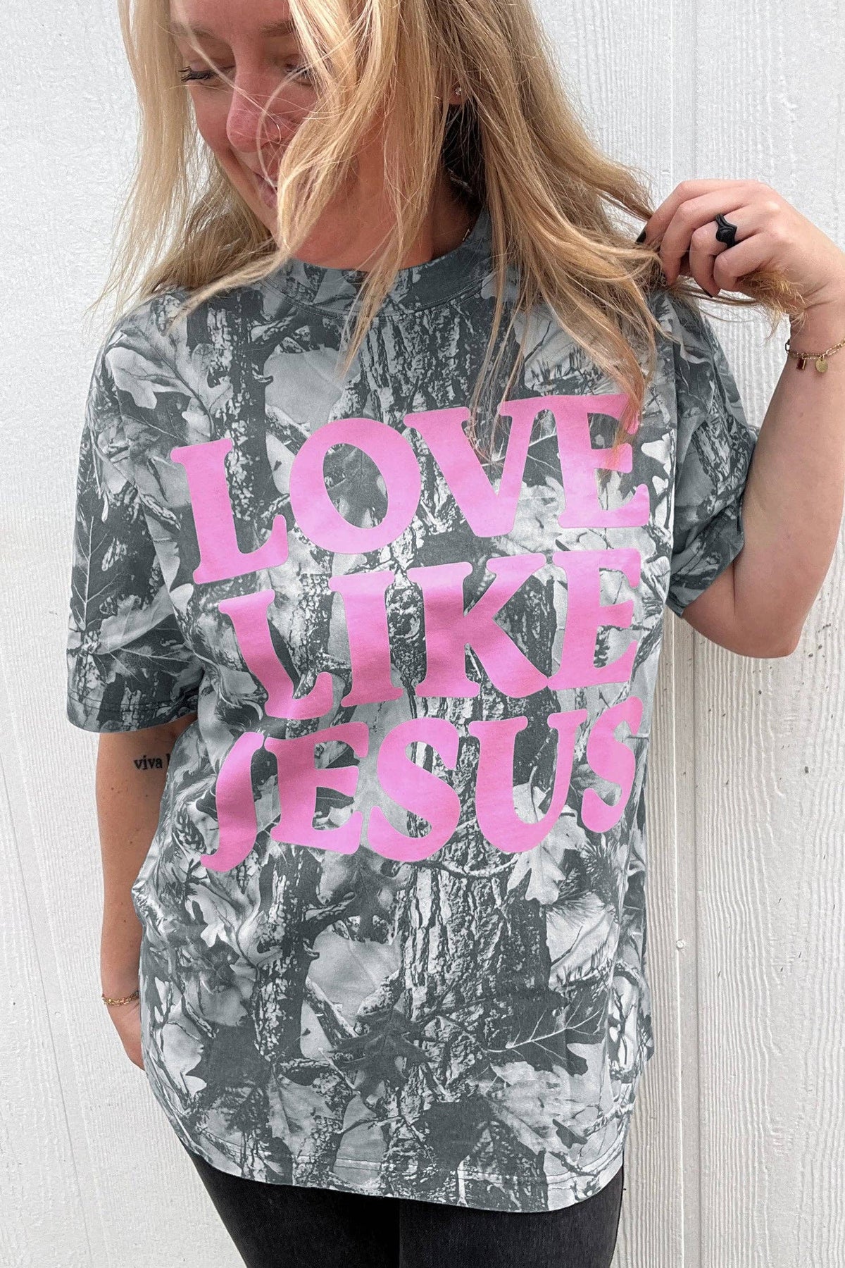 Graphic Tee Casual Oversized Jesus Letter Print