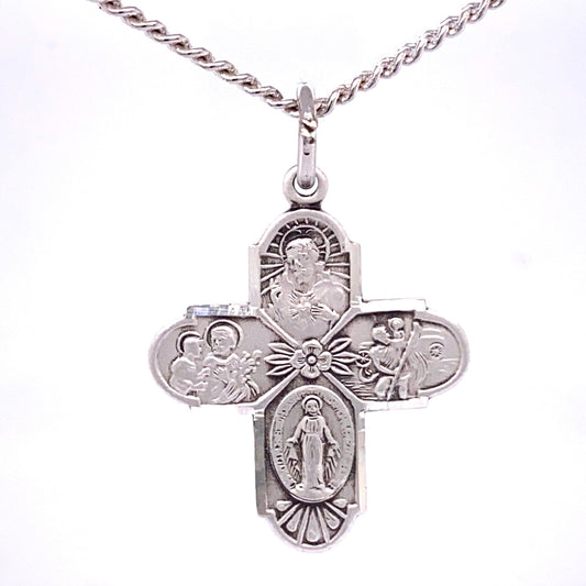 4-Way Medal Cross Sterling Silver
