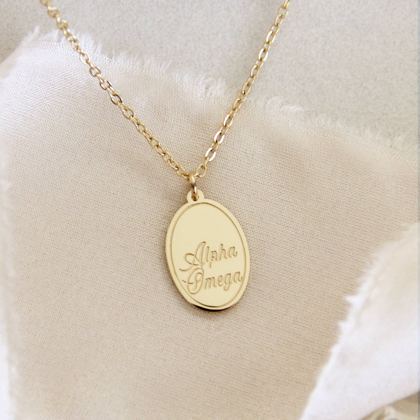 Alpha and Omega Symbol Necklace, Revelation 1:8