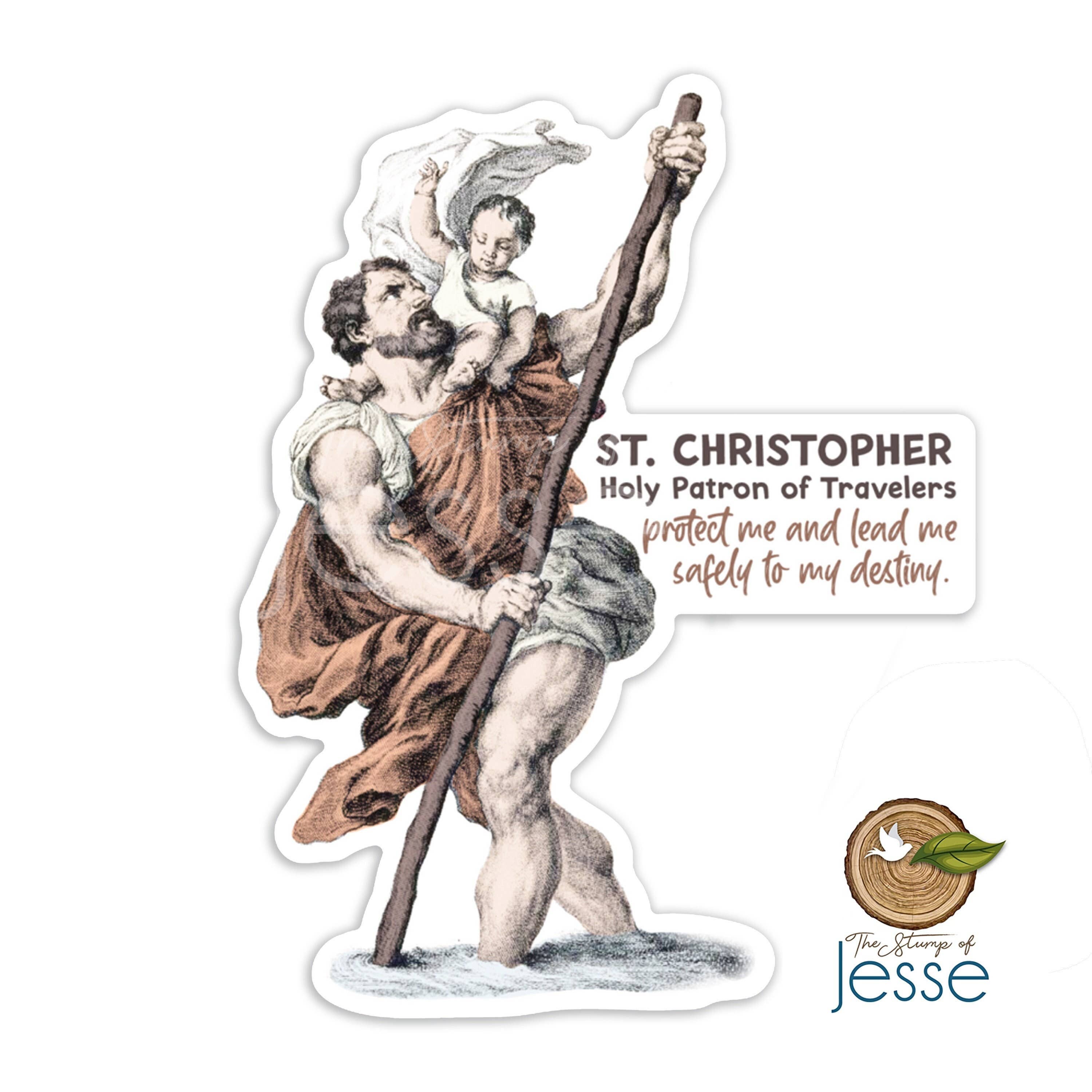 St. Christopher Patron of Travelers Waterproof Sticker – St. George