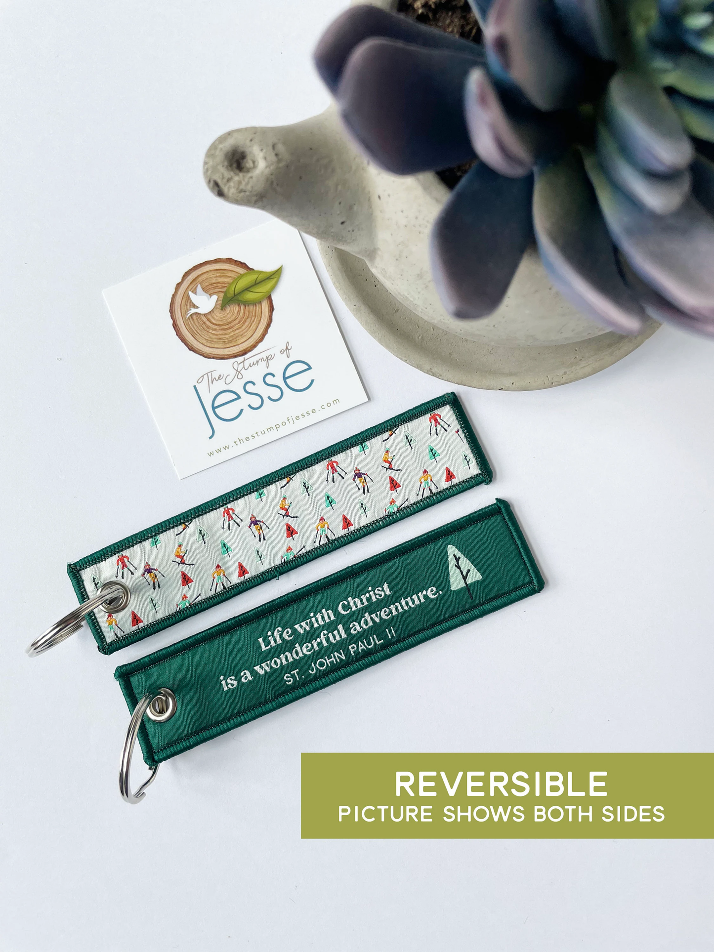 Woven Keychain & Bag Tag - Life With Christ St. John Paul II