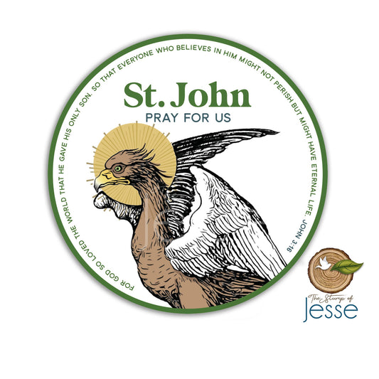 St. John Symbol Waterproof Catholic Sticker