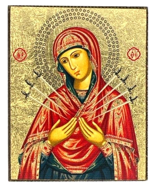 Virgin with Seven Swords Silk Screen Icon Magnet