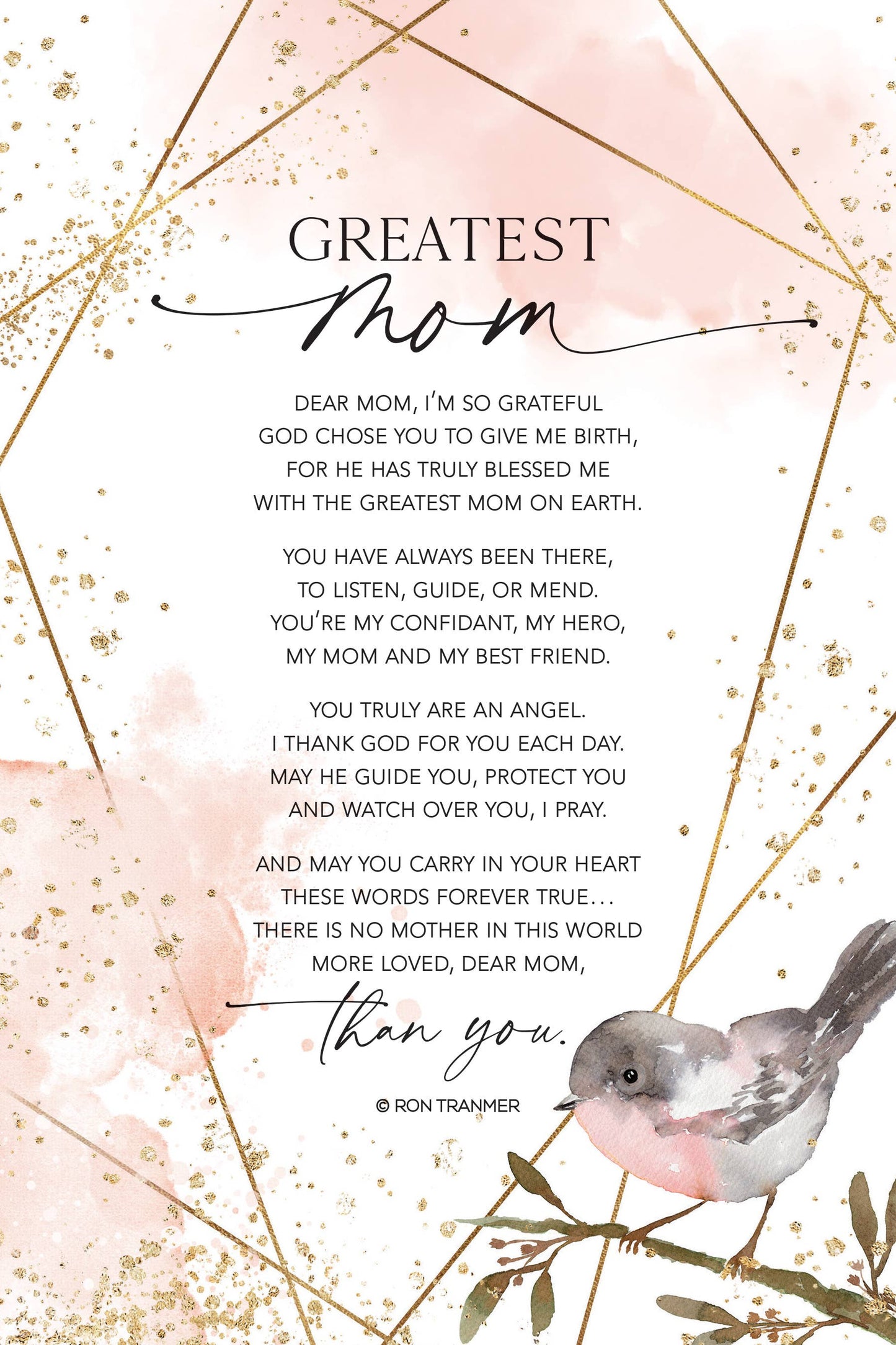 Greatest Mom - Heaven Sent Plaques 6X9 Wood Plaque
