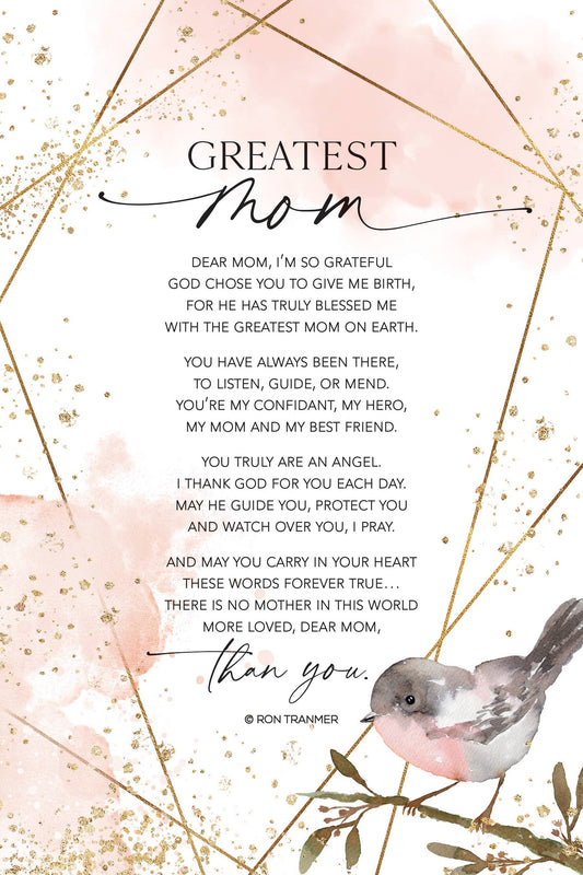 Greatest Mom - Heaven Sent Plaques 6X9 Wood Plaque