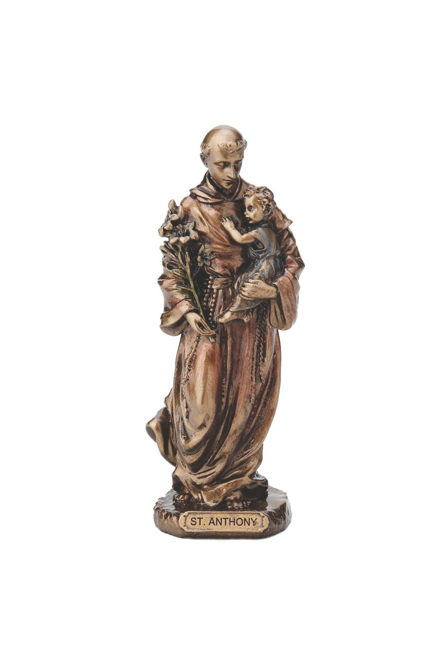 St. Anthony & Child in Cold Cast Bronze 3.25"