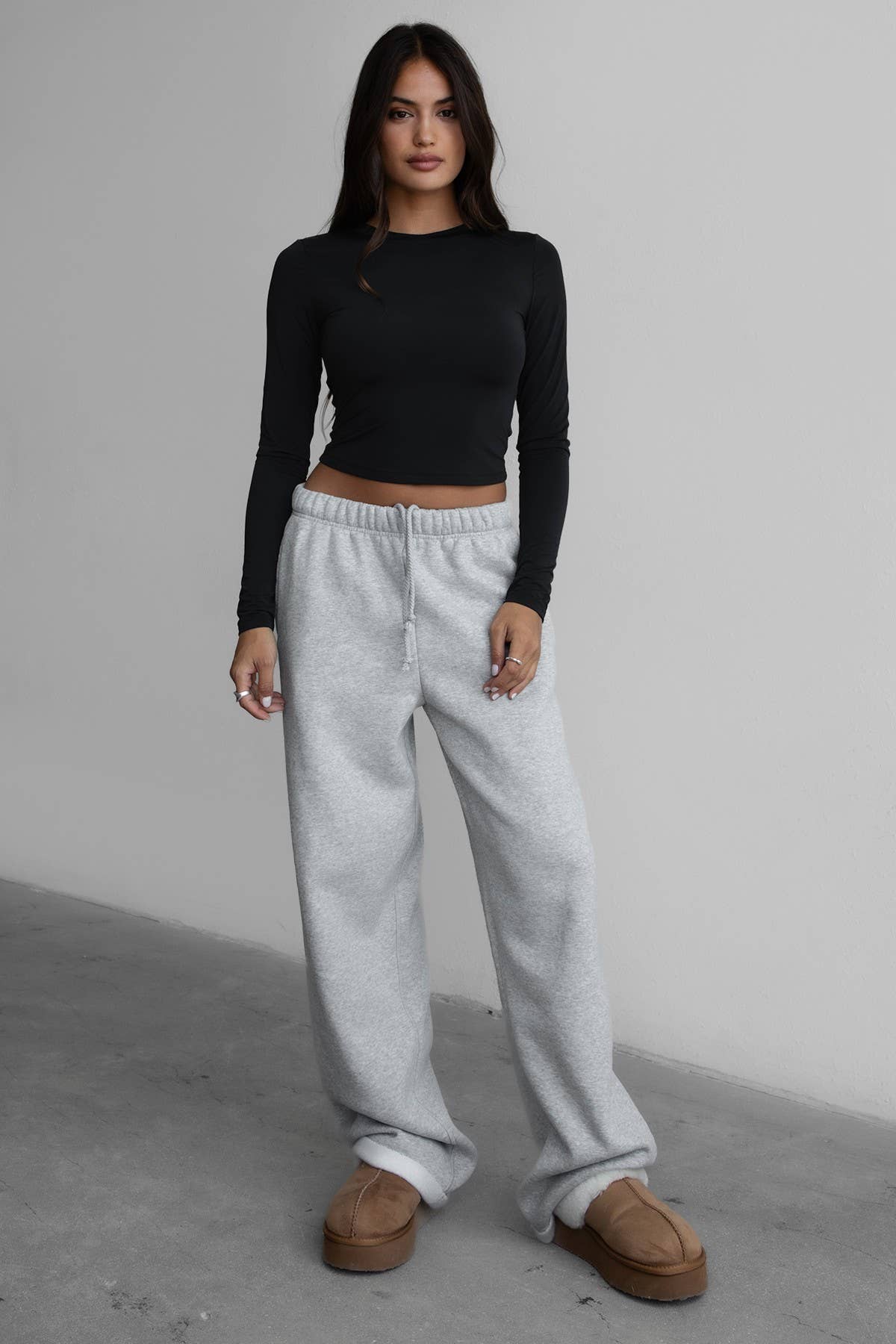 LANI Cloud Fleece Wide Leg Sweatpants Stretch Waist & Pocket