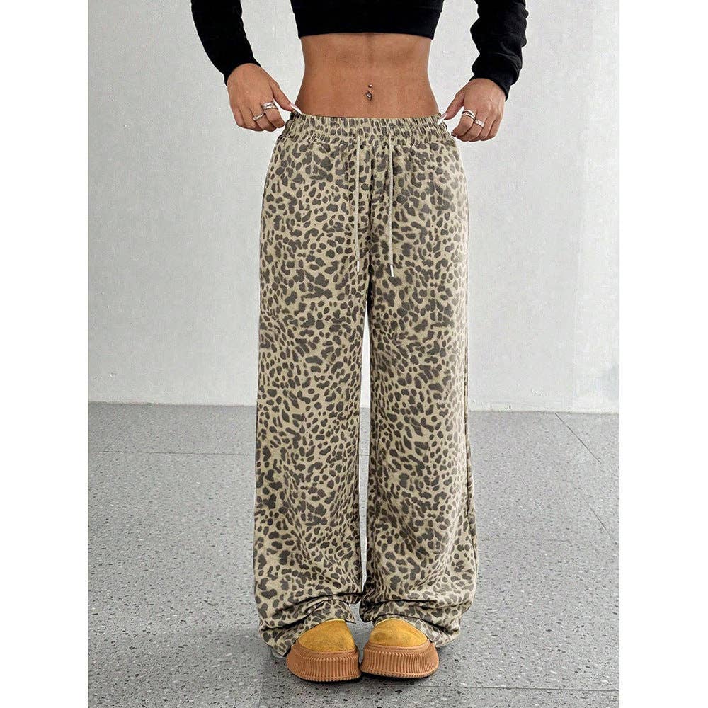 Plaid Wide Leg Drawstring Lounge Pants
