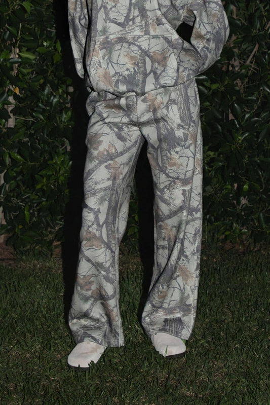 Jesus I Trust in You Woodland Camo Wide Leg Sweatpants