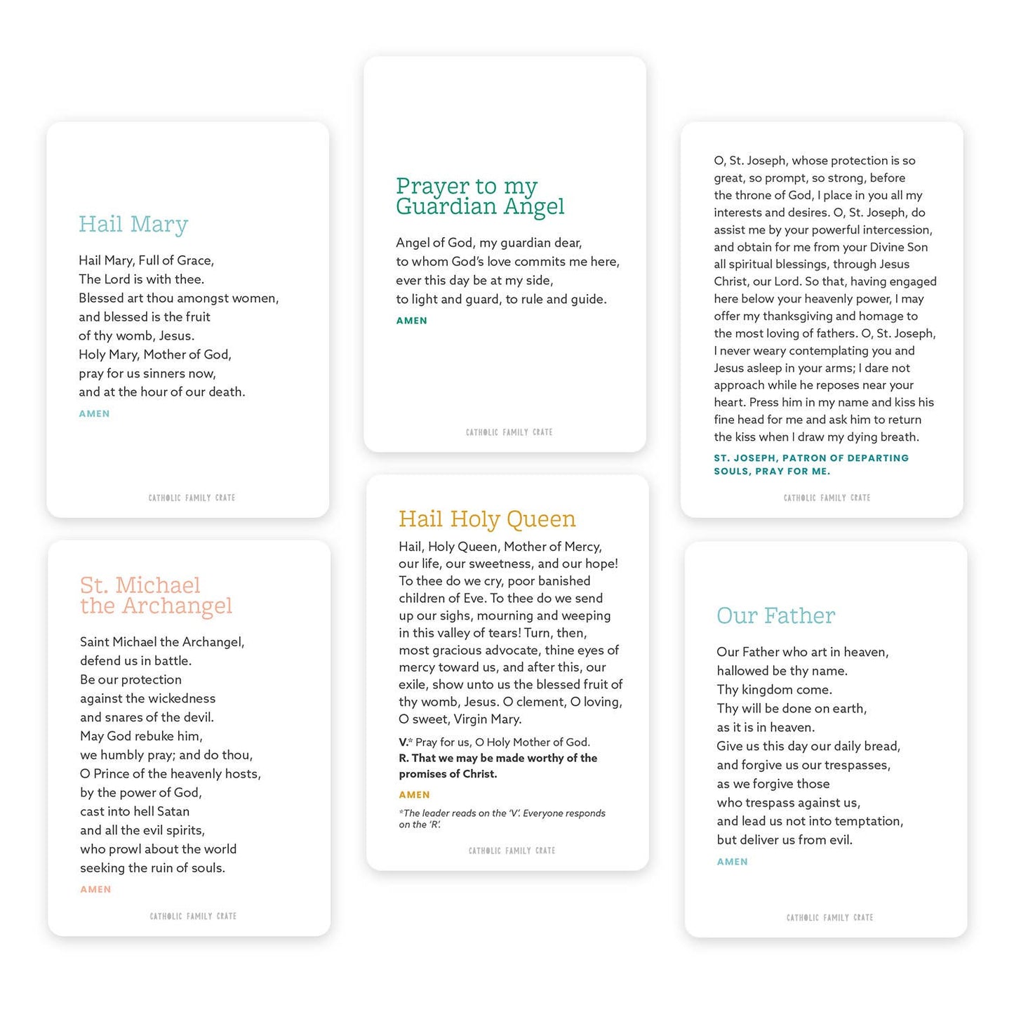 Catholic Prayers Cards (27 cards)