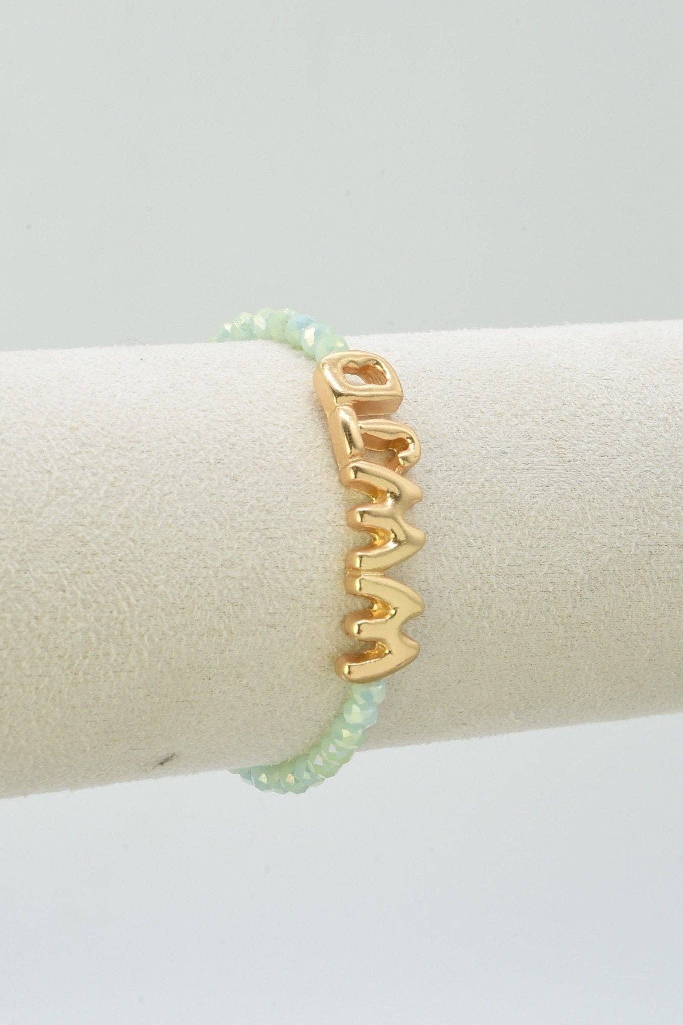 CB2309 WWJD Glass Bead Bracelet
