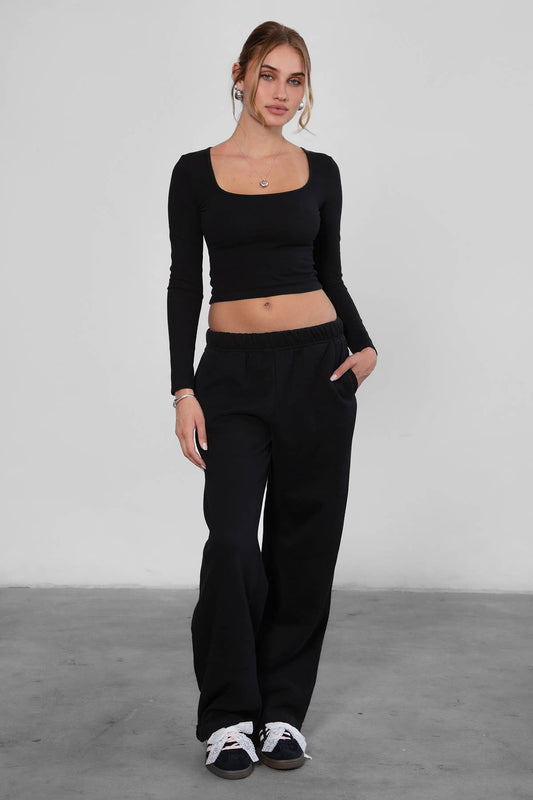 Jesus I Trust in You Black Wide Leg Sweatpants