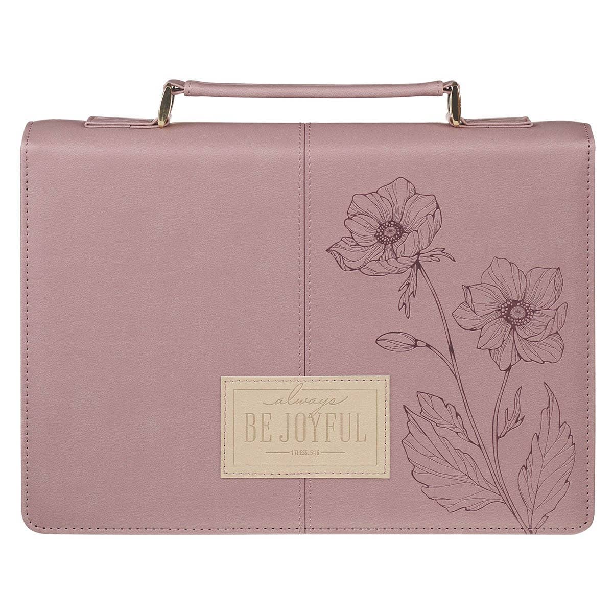 Bible Cover Fashion Dusty Mauve Be Joyful 1 Thess. 5:16-18