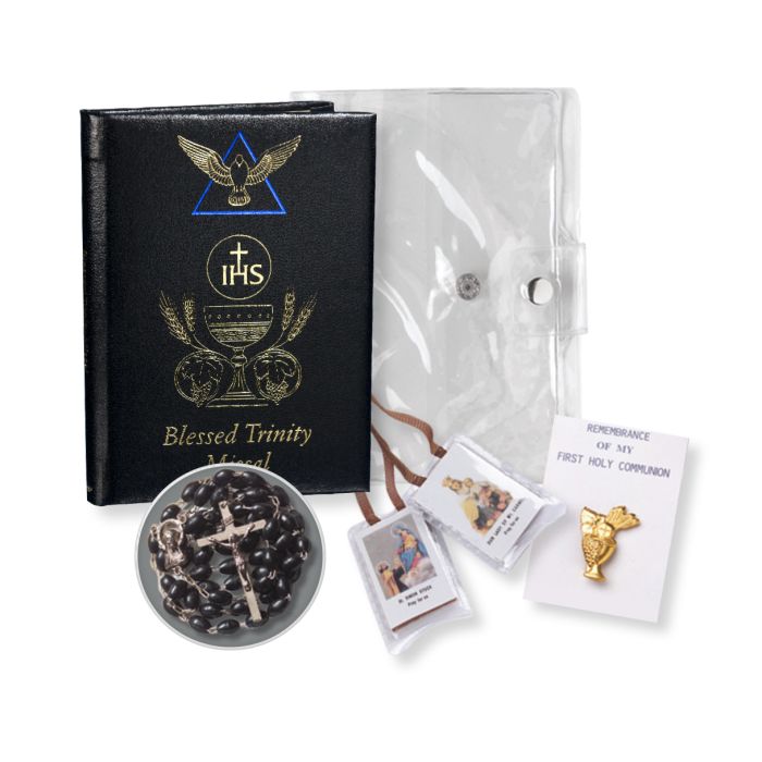 Boys Black Blessed Trinity Missal Gift Set