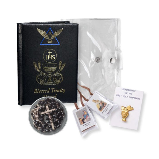 Boys Black Blessed Trinity Missal Gift Set