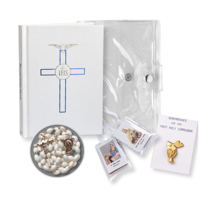 Girls White Blessed Trinity Missal First Communion Kit