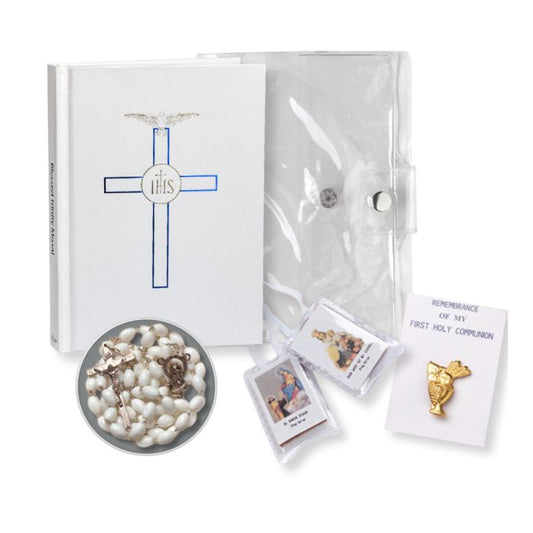 Girls White Blessed Trinity Missal First Communion Kit