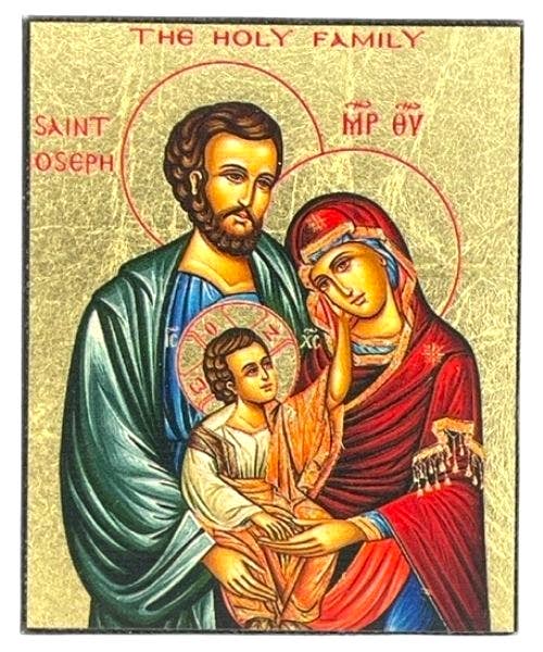 Holy Fam. Icon Magnet - Gold & Engraved Wood