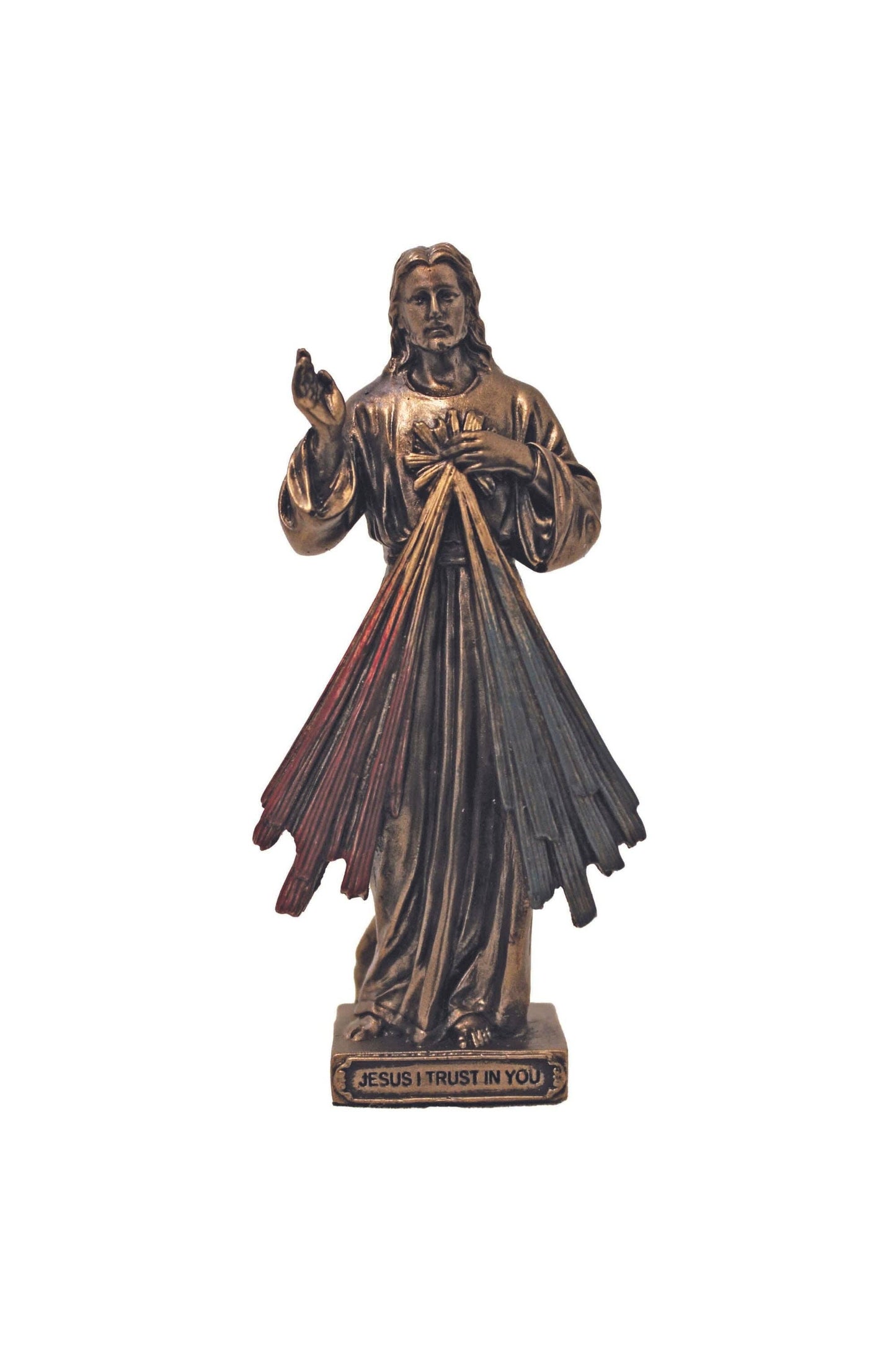 Divine Mercy Statue in Cold Cast Bronze 3.5"