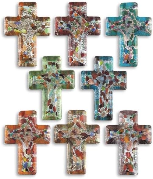 Glass Pocket Cross Assorted Colors