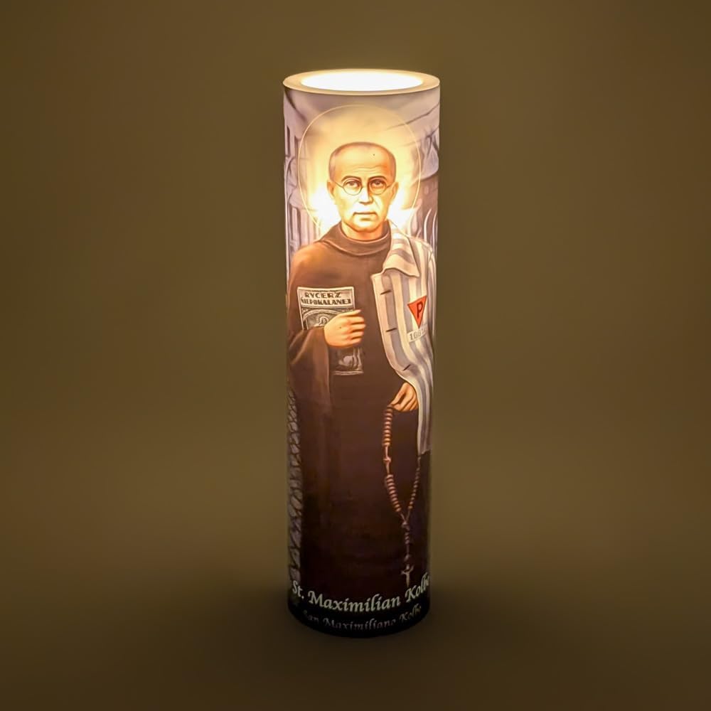 Flameless Prayer Candle ST. Max Kolbe