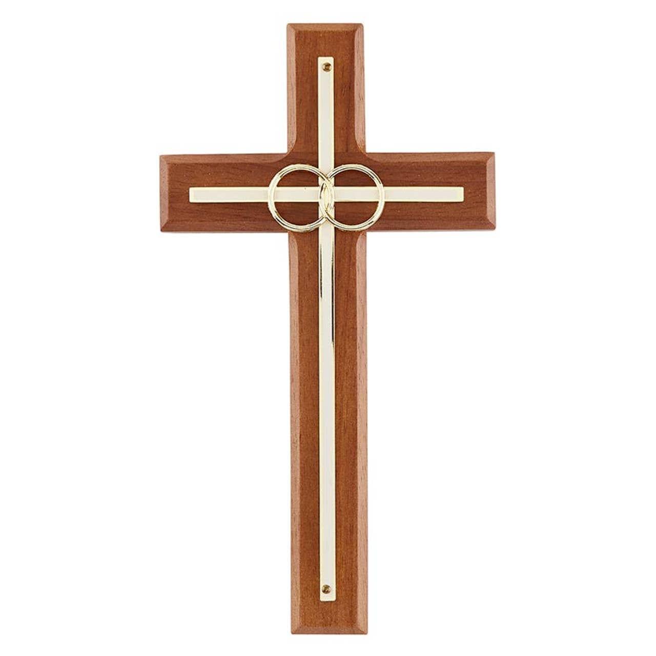 Overlay Wedding Cross With Gold Rings – St. George