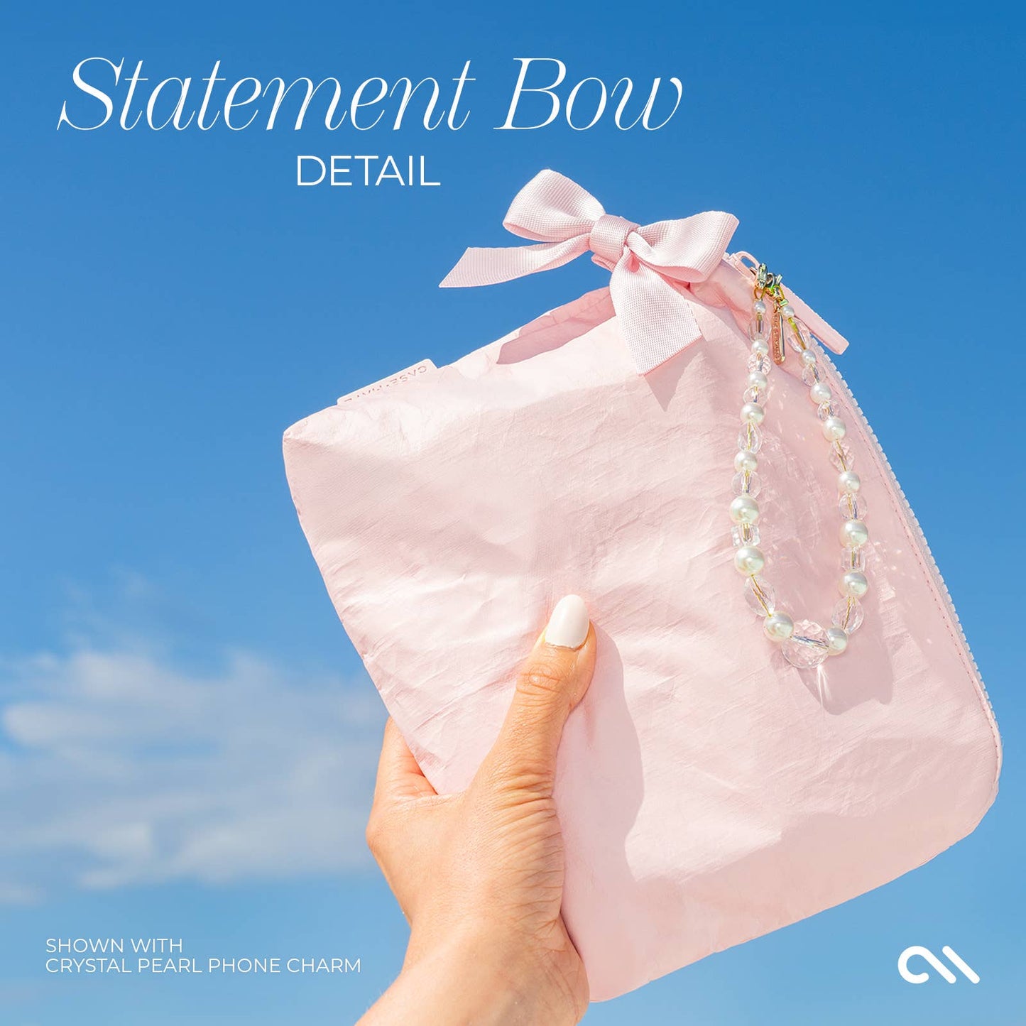 Case-Mate Ballet Pink Bow Crinkle Makeup Bag
