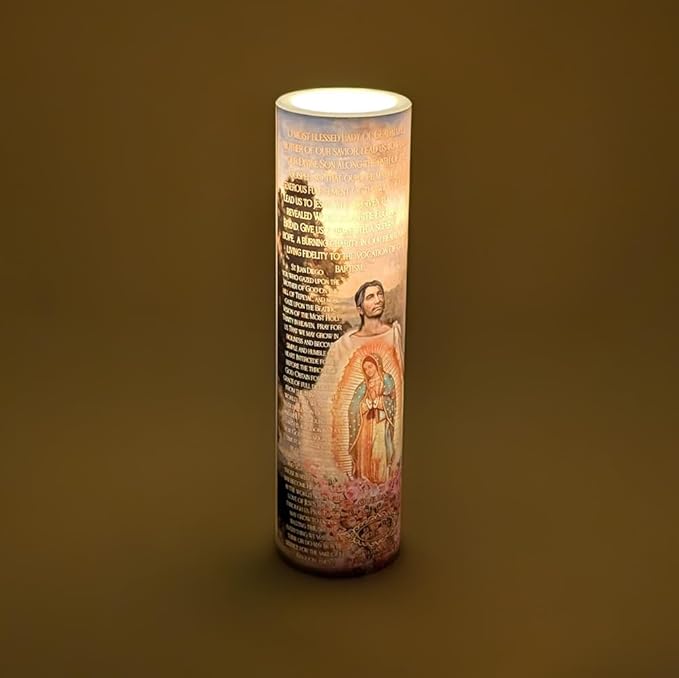 Flameless Candle Our Lady of Guadalupe and St Juan Diego